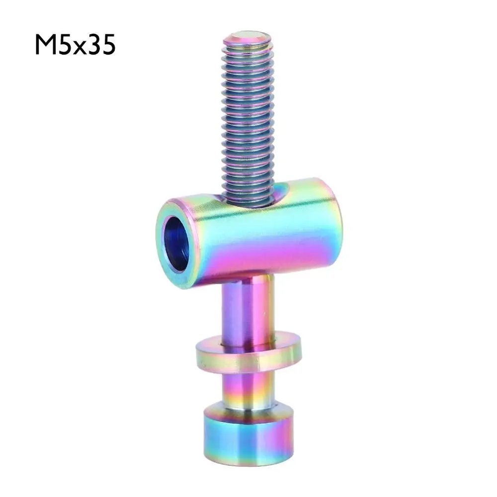 Rainbow M5X35 M5x30/35/40 мм Титан сплав Подседельный штырь для горного велосипеда фиксированный Болт Винт с круглой головкой Велосипедное Сиденье - Цвет: Rainbow M5X35