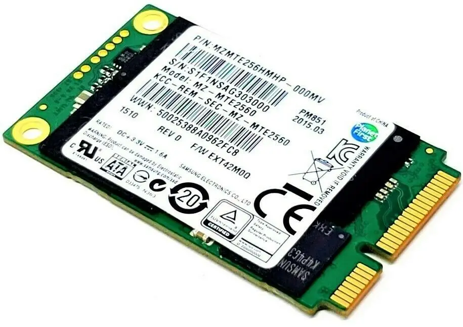 Samsung 128GB 256GB 512GB 1 ТБ mSATA PM851 SSD Внутренний 8 inch SATA MZMTE256HMHP Dell PN 00Y6FC | Компьютеры и офис