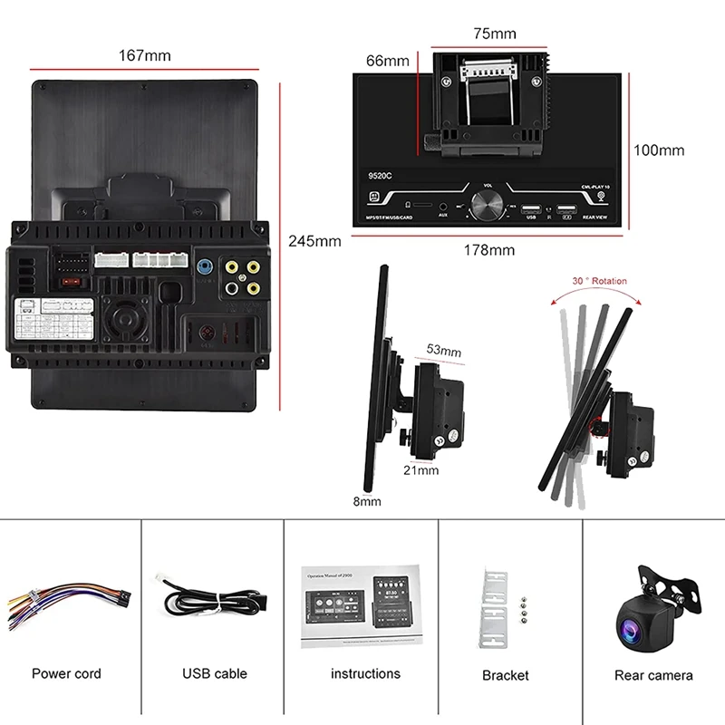 

2Din MP5- 9,5 , Apple/Android CarPlay, Bluetooth Mirror Link Navi + AHD