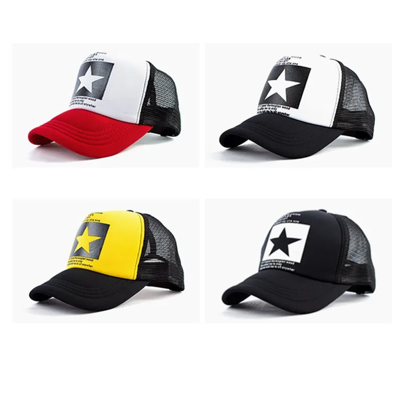 Бейсболка с пятиконечной звездой для мужчин и женщин летние дышащие бейсболки