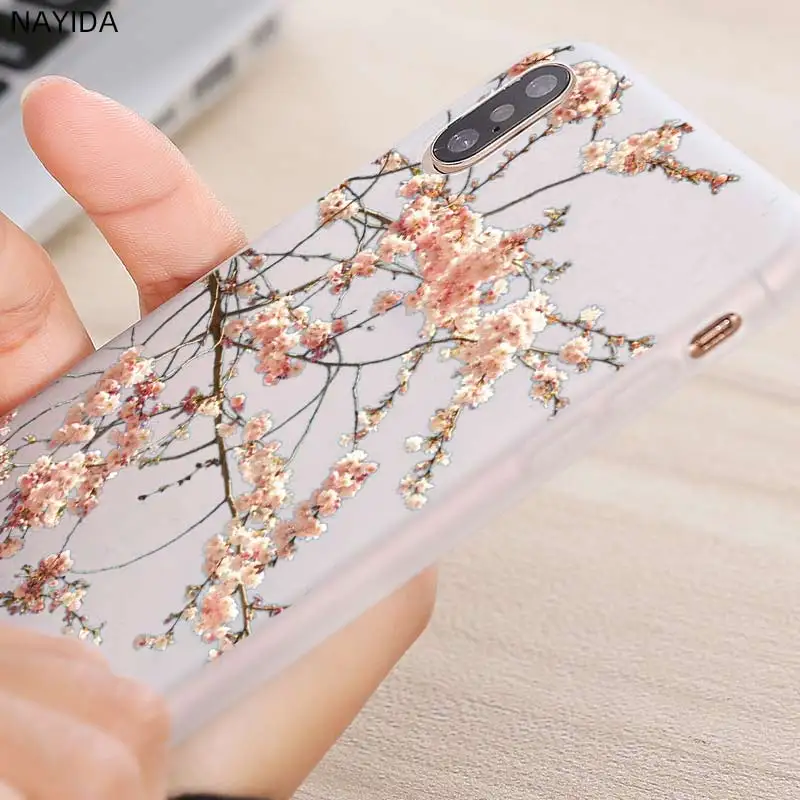 Soft Silicone Case For Samsung Galaxy S21 S20 Ultra 5G S10 Lite S9 Plus Fe S8 S7 Cover Japanese cherry blossom | Мобильные телефоны