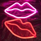 Новый светодиодный неоновый светильник для губ, Украшение стен, Рождество, свадьба, пылающий красный внешний вид, вечевечерние, Usb в форме губ