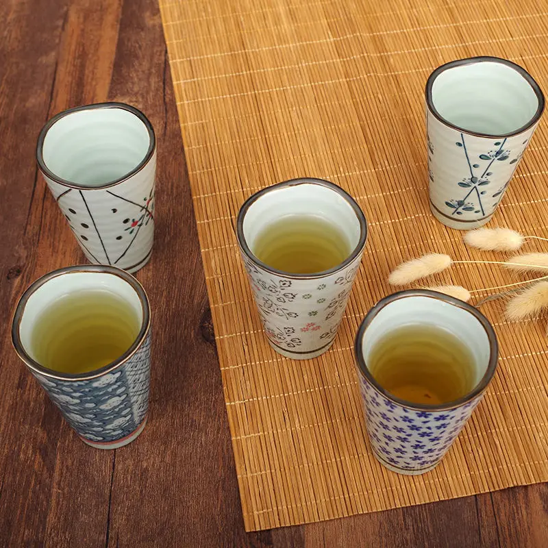 Чашка для воды чашка молока ручная роспись в японском стиле сине-белая семейный