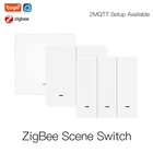 Настенный переключатель Tuya ZigBee, беспроводной, 123 кнопочный переключатель, 9 сцена, настенная панель, умный дом, автоматизация, переключатель света