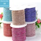 Цепочка для Стразы, 1 млот, Серебряная отделка для Стразы с плоским основанием, кристалл для рукоделия, шитье, Аппликации, рукоделие, Декор