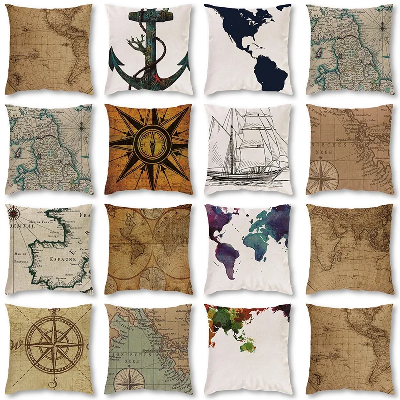 

Elegant Multi-style Printing Pillow Cover Cotton Linen Sofa Pillow Chair Cushion Cover Home Decoration Gift