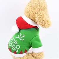 dog clothes christmas warm pet clothing hoodie cotton small dogs coat cute autumn winter fashion green cloth boy