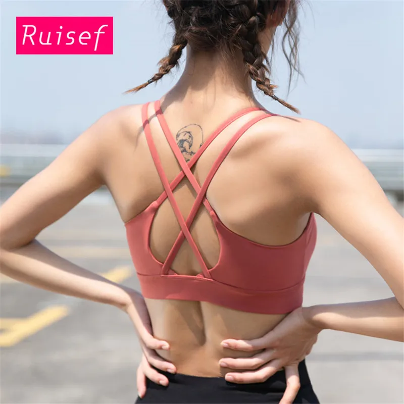 Новый спортивный бюстгальтер Ruisef с перекрестной спинкой ударопрочный и