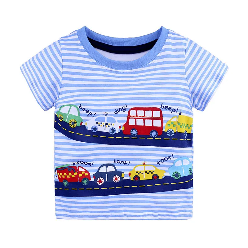 Cotton Boys T Shirt Summer New Cartoon Animal Printed Short Sleeve T-Shirt For Kids Tee Tops Girls | Детская одежда и обувь