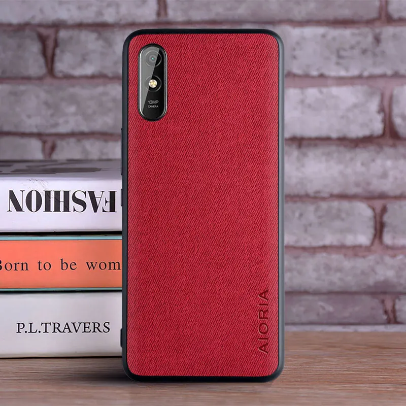 Чехол для Xiaomi Redmi 9A роскошный чехол из текстильной кожи мягкий ТПУ Жесткий ПК