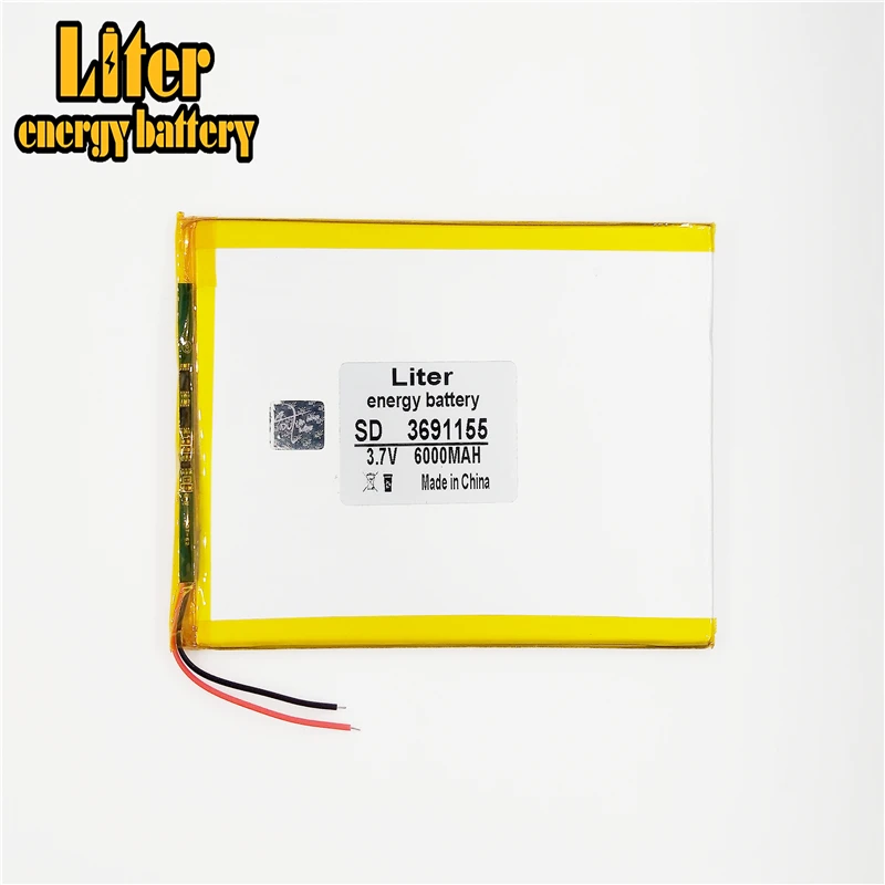 3 7 V 6000mAH 3691155 3590155 PLIB (полимерный литий ионный аккумулятор) аккумулятор для