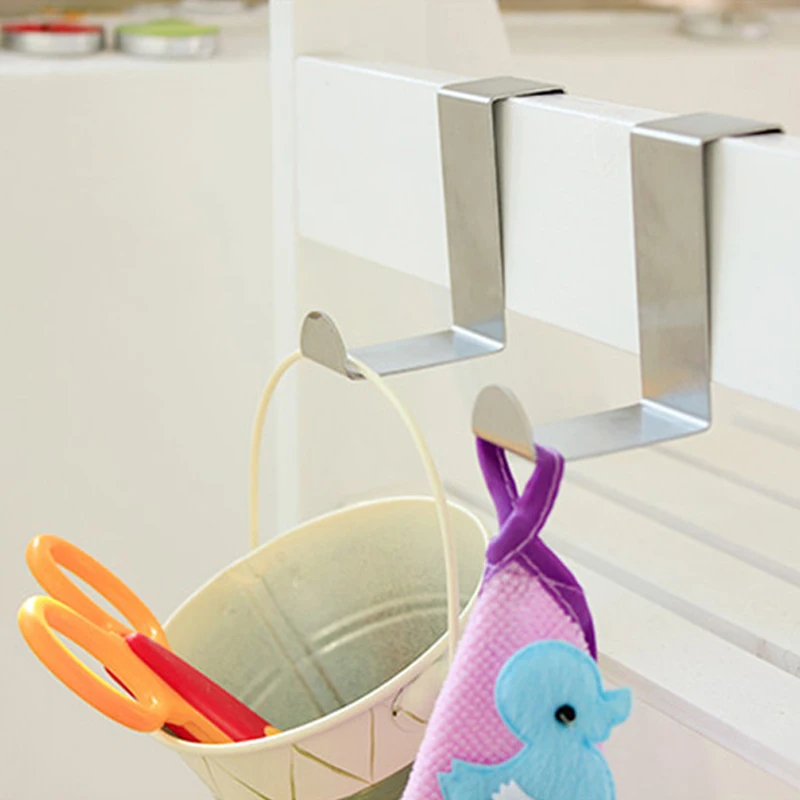 1 шт. нержавеющая сталь над дверью Крючки для домашней кухни Кабинета рисовать