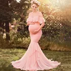 Платье Русалка для беременных для фотосъемки платье для беременных реквизит для фотосъемки с открытыми плечами