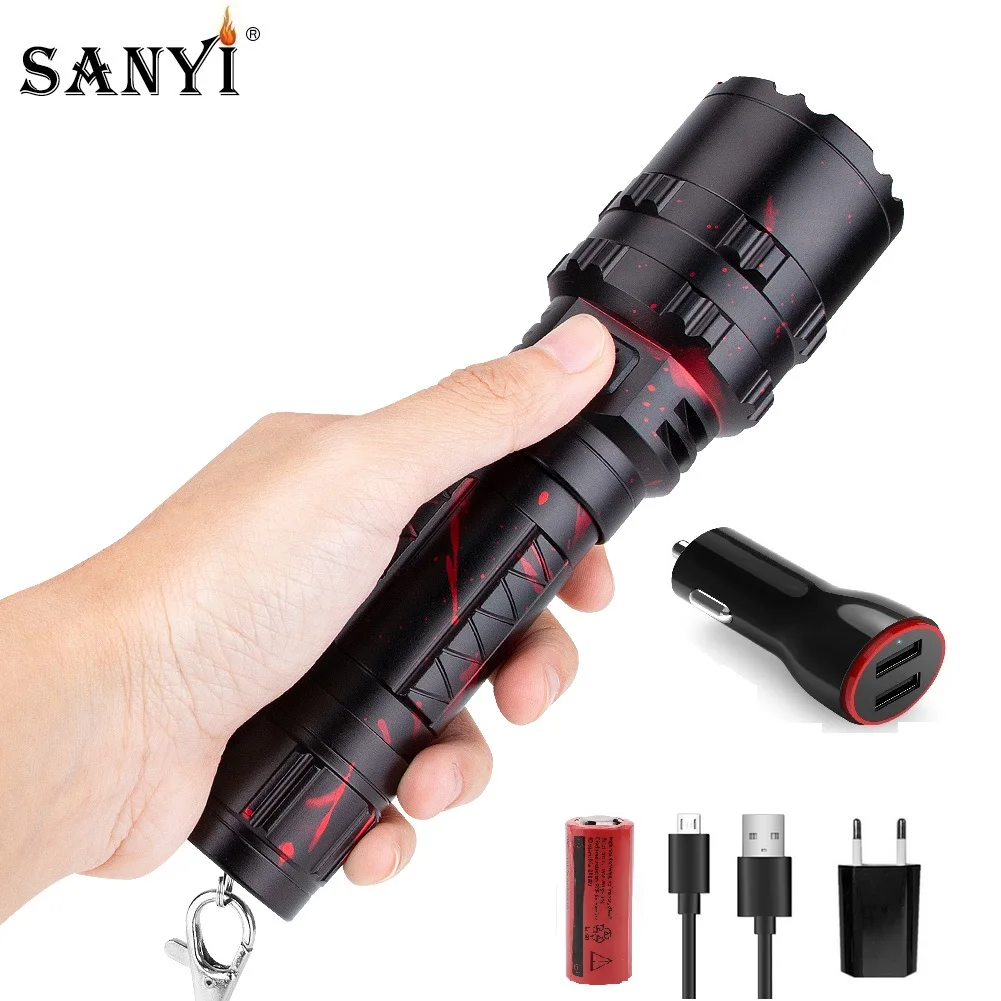 USB Перезаряжаемый P50 светодиодный фонарик 5 режимов освещения водонепроницаемый