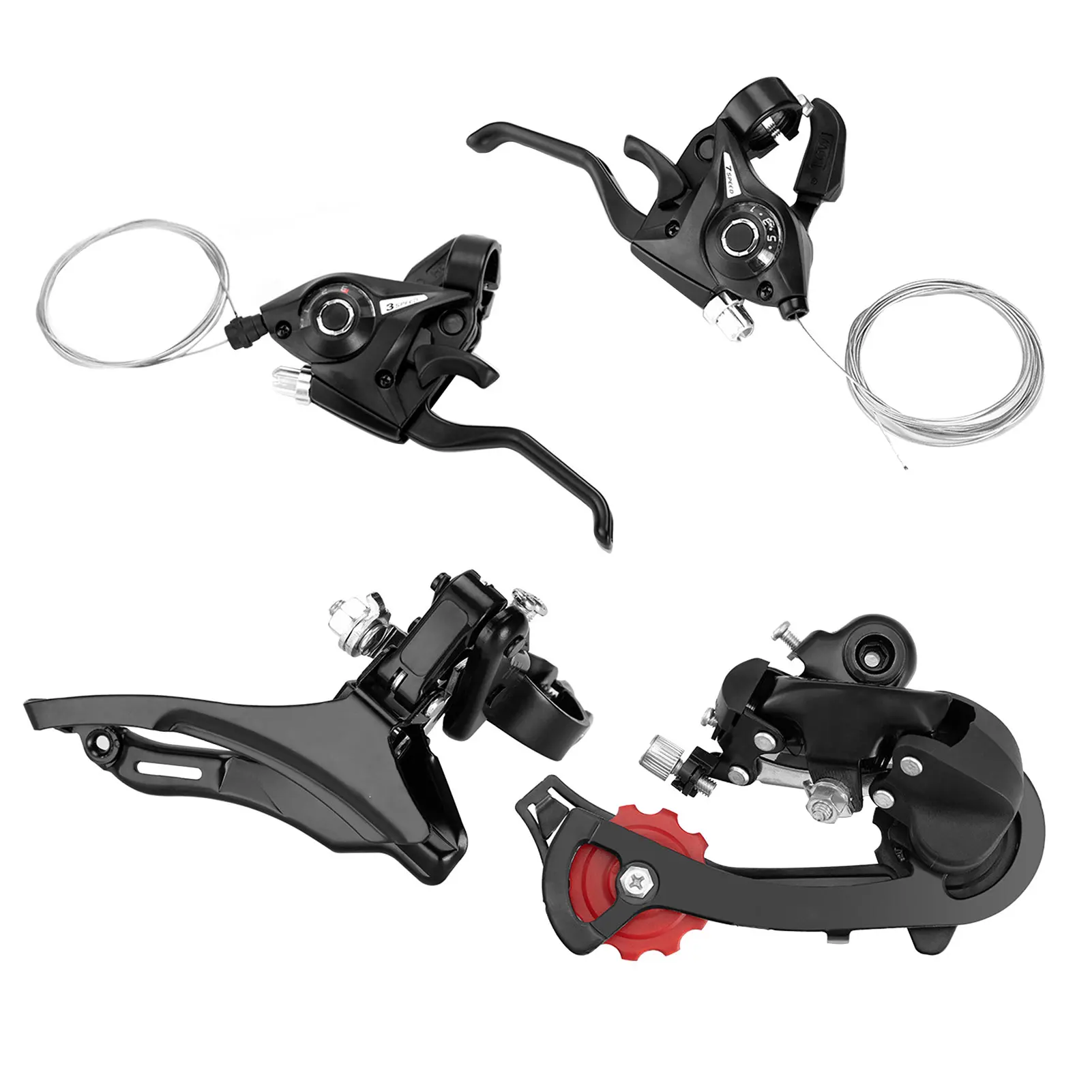 

High Sensitive Aluminum Alloy Speed Change Front Back Dial Mountain Bike Easy Install Gear Shifter Bicycle Derailleur Cycling