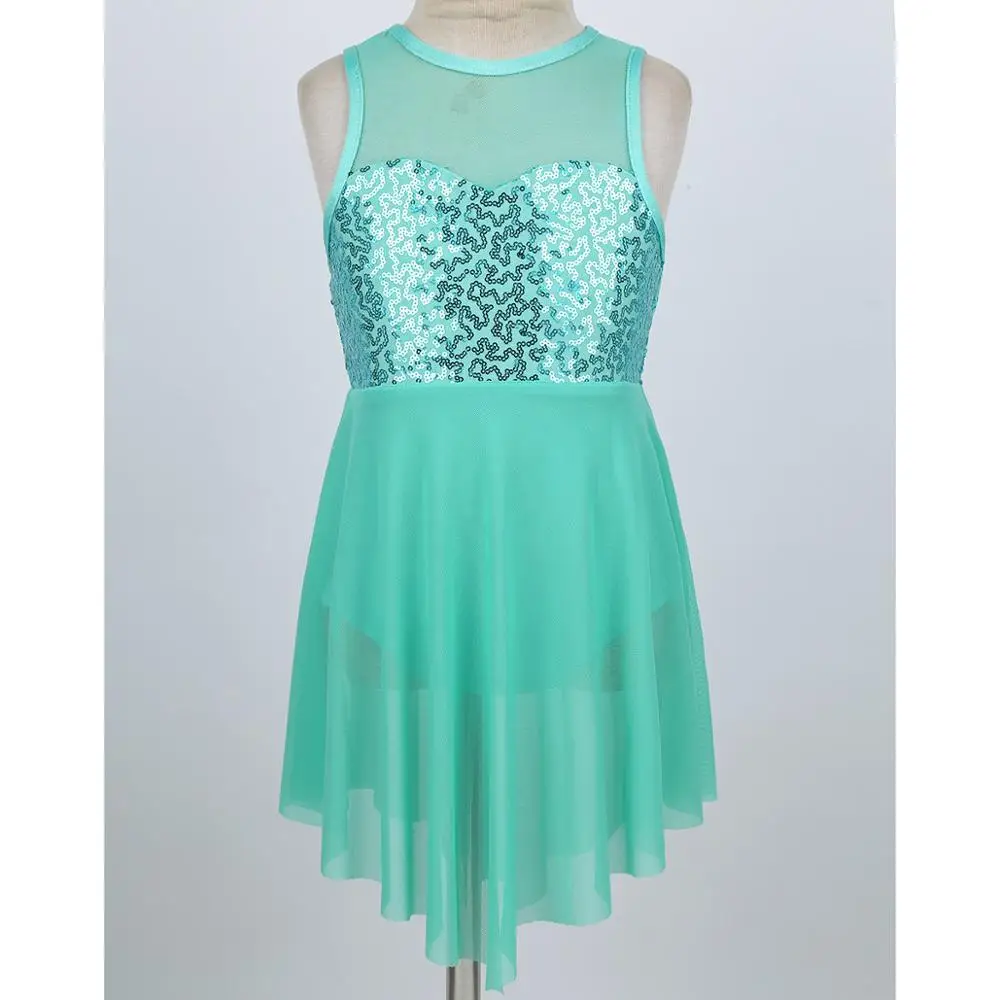 Детское асимметричное балетное платье-пачка с блестками для девочек детские