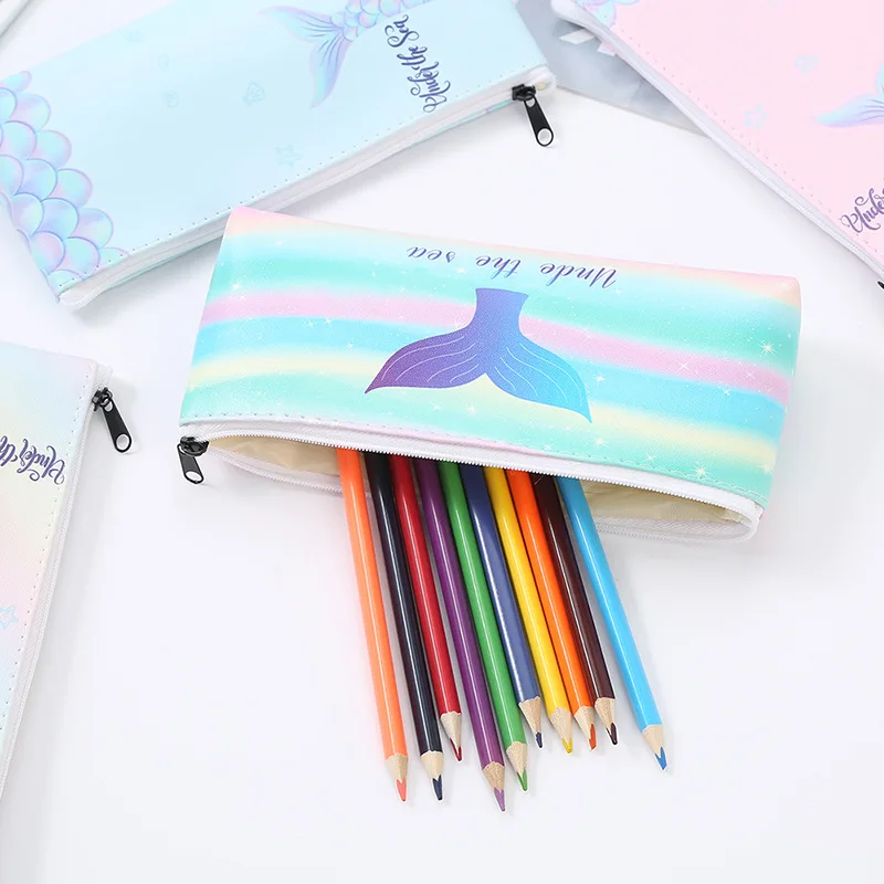 1 шт. цветная плюшевая сумка для карандашей в стиле русалки милая девочек