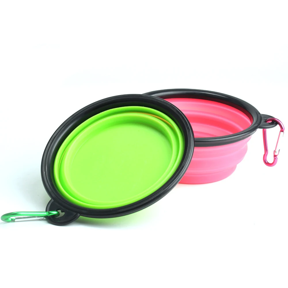 Новый складной силиконовая собачья миска ярких цветов для отдыха на открытом