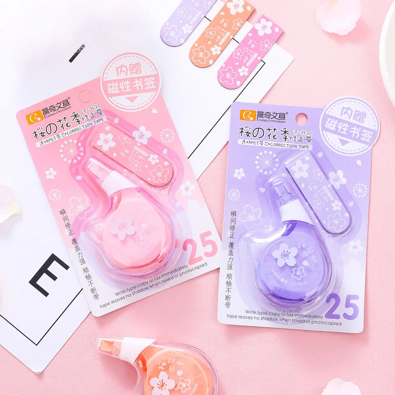 1 шт. милая Корректирующая лента Kawaii Cherry милый пластиковый корректор с буквами