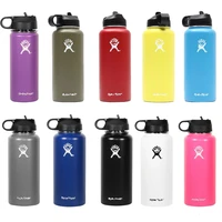 high quality sports bottle gradient color 40oz tumbler flask vacuum insulated stainless steel water bottle wide mouth solidcolor