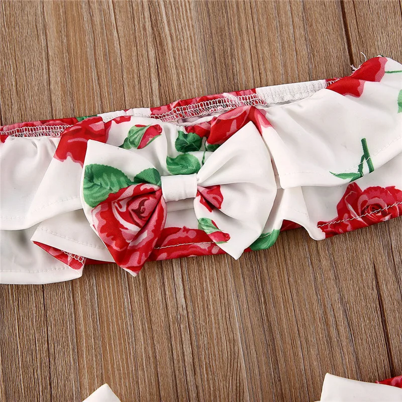 Купальный костюм из 3 предметов для маленьких девочек купальный в полоску