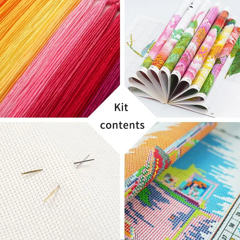 Joy Sunday Набор для вышивки крестиком акварель Кот на солнце 14CT 11CT наборы DIY