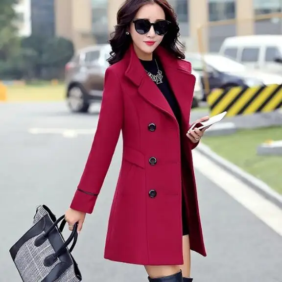 Осень Зима 2019 Новое Женское шерстяное пальто Лолита двубортное элегантное