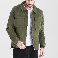 mens retro corduroy solid color large pocket casual jacket fashion jacket menspring and autumn plus size clothes streetwear