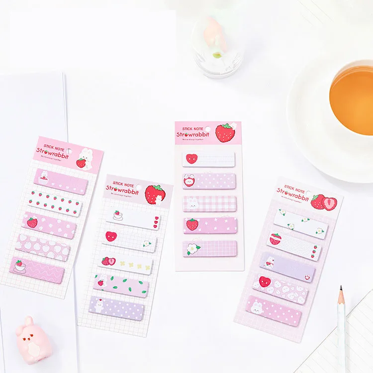 

60 pcs/lot Creative Strawberry Memo pad Sticky Notes Cute N Times Stationery Label Notepad Bookmark Post school supplies