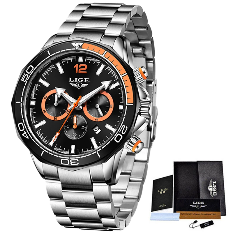

New Quartz Men Watches Top Brand Luxury Stainless Steel Sport Waterproof Wrist Watch For Mens Fashion Luminous Date Chronograph