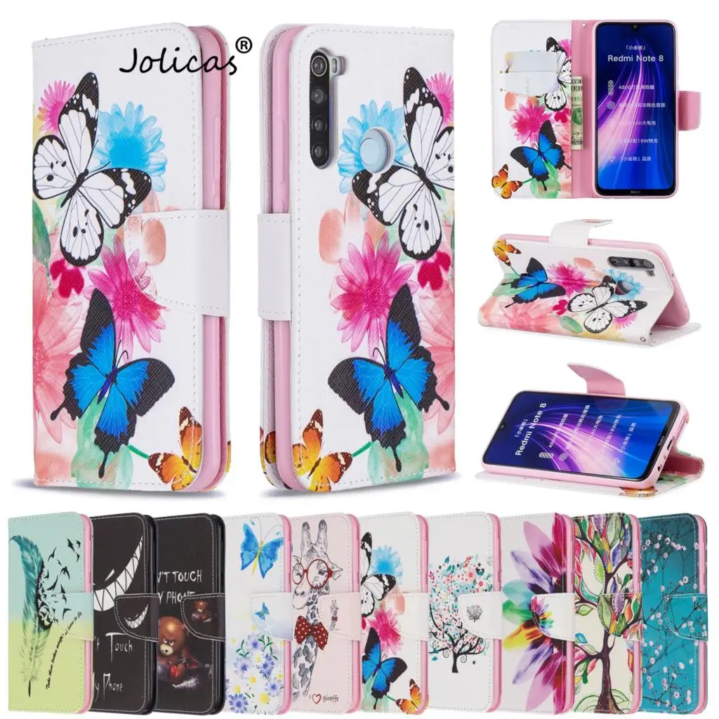 Пластиковые чехлы для telefoon Redmi Note 8 новый чехол-кошелек из искусственной кожи