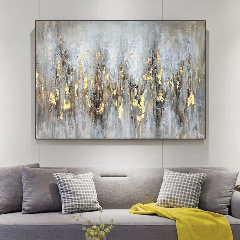 

Modern Color Abstract Canvas Painting Yellow and Green Posters and Prints Wall Art Living Room Sofa Background Nordic Home Decor