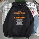 Толстовка Haikyuu! Толстовка Karasuno мужская с японским аниме, уличная одежда в стиле панк, повседневный свитшот, пуловер в Корейском стиле, большие размеры