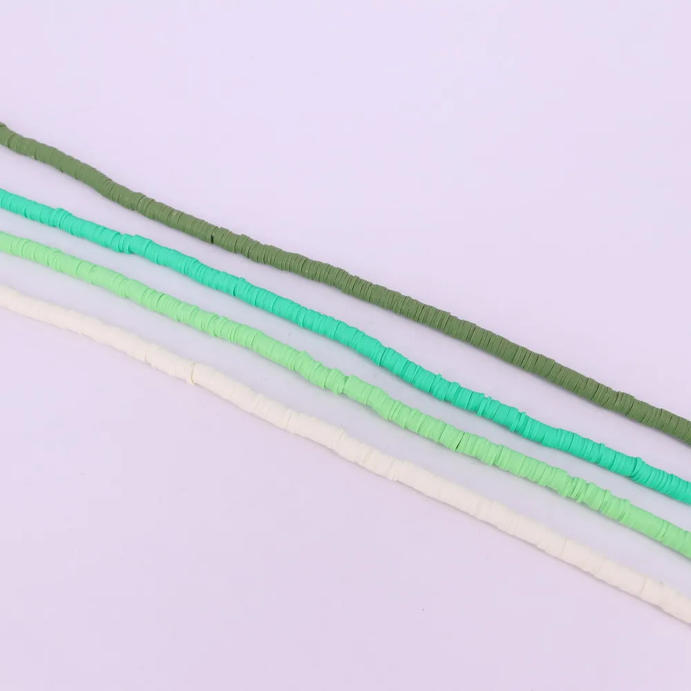 

1x4 мм 1x6 мм 1x8 мм heishi полимерный зеленый цвет для ожерелья браслет дизайн материал