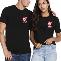 new couple t shirt couple santa claus printed clothes christmas casual cotton short sleeve tees brand loose couple top