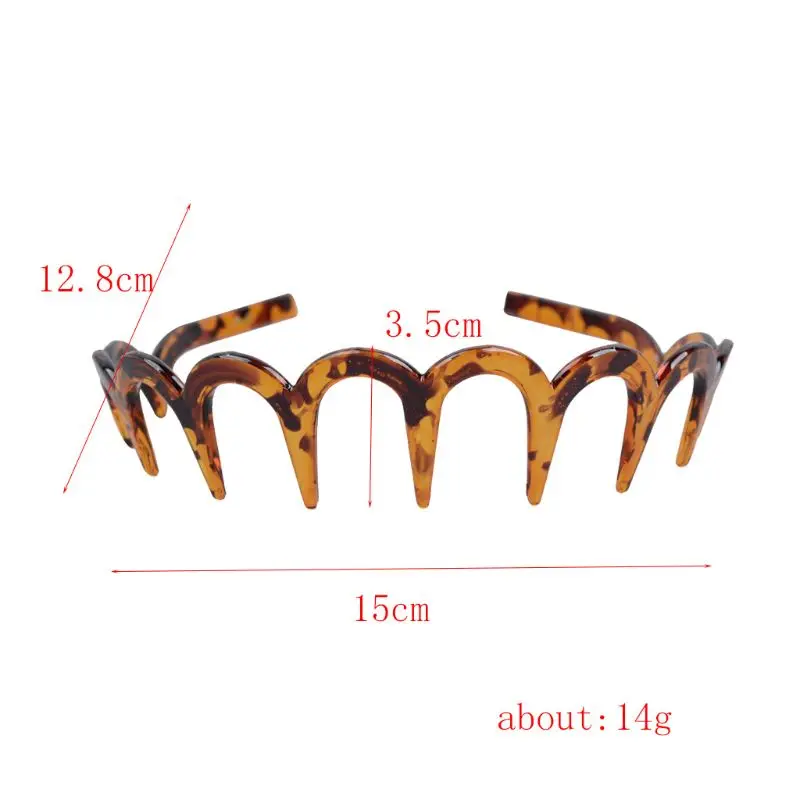 

Stable Brown Acrylic Sharks Tooth Hair Comb Headband For Women Hair Jewelry