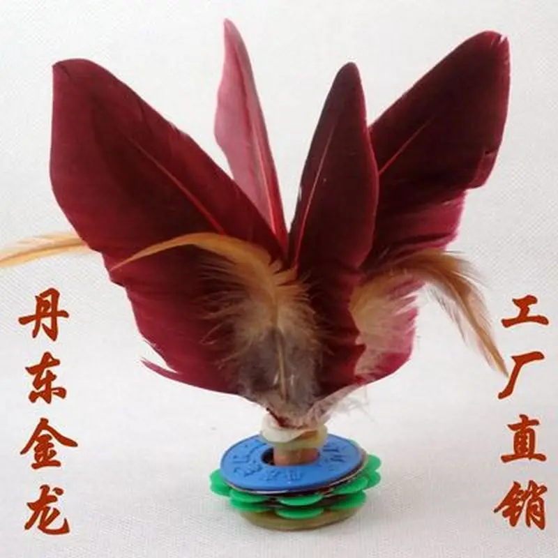 Большой воланчик с перьями китайский традиционный спортивный для детей и