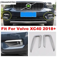 abs chrome front bumper fog lights foglight lamps eyelid eyebrow cover trim fit for volvo xc40 2018 2019 2020 2021 2022