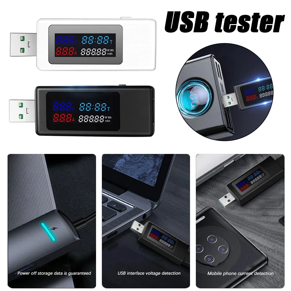 KEWEISI KWS-V30 USB измеритель мощности тестер IPS цветной дисплей 120 Вт детектор