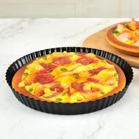 non stick tart quiche flan pan molds pie pizza cake mold removable loose bottom fluted heavy duty pizza pan bakeware