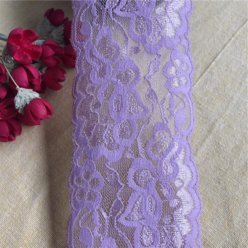 Lavender 1 Meter S1960 8cm DIY Handmade Hair Decoration Wide Elastic Lace Ribbon Stretch Trimmings Wedding Dress Skirt | Дом и сад