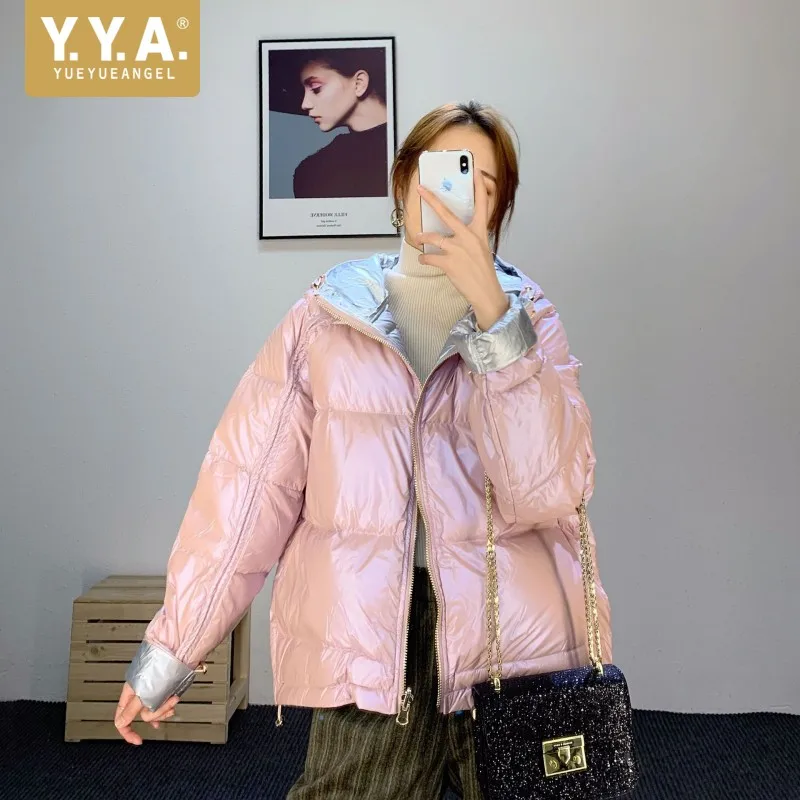 

Winter Women Thick Warm Hoody Parka Loose Fit Overcoat Reversible Outwear Filler Jacket Casual Streetwear Oversized Parka Coat