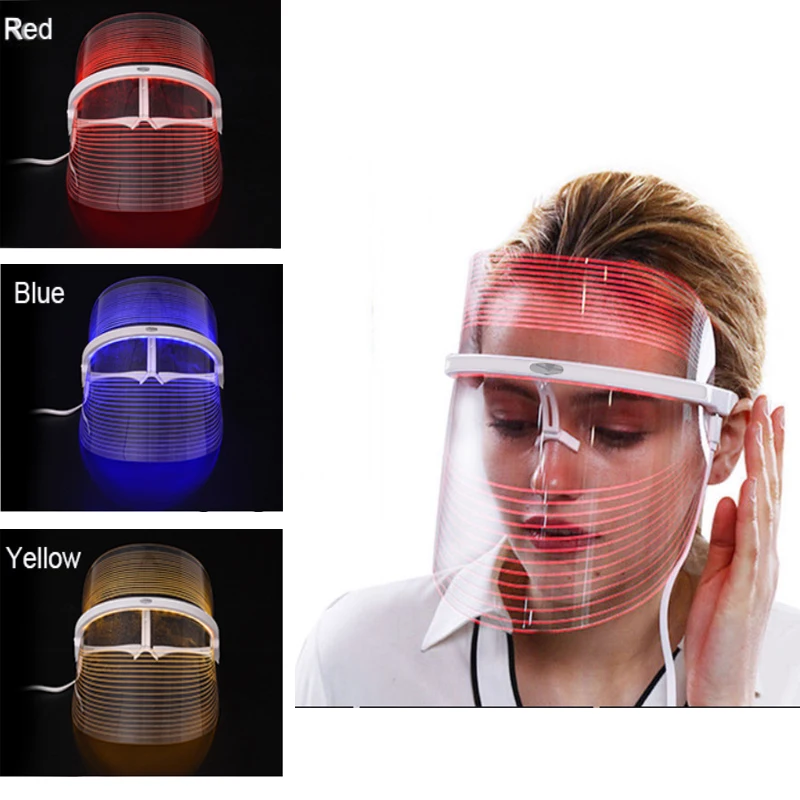 

Фотонная терапевтическая маска для лица, 3 в 1 светодиодный с коллагеном, для ухода за кожей лица