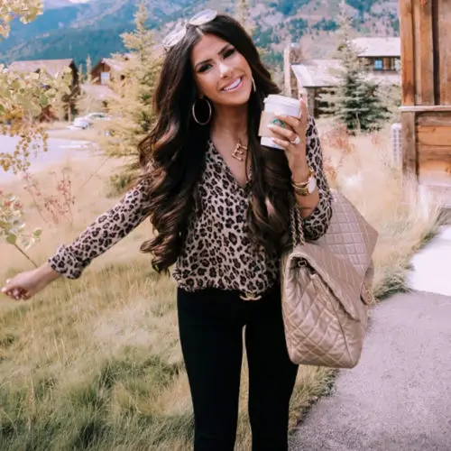 

NEW 2020 Womens Blouse Sexy Long Sleeve Shirt V Neck Leopard Print Top Streetwear Club Party Blouse Femme Buttons Autumn Shirt