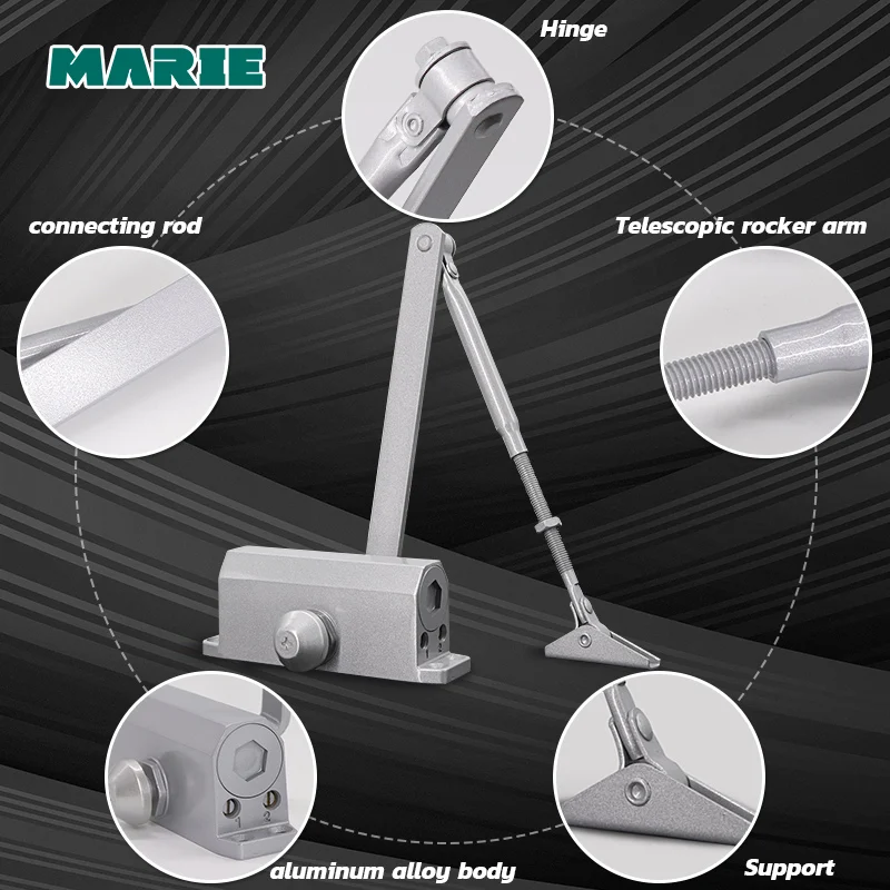 Серебряный гидравлический буферный дверной прибор для двери весом 25 45 кг защита