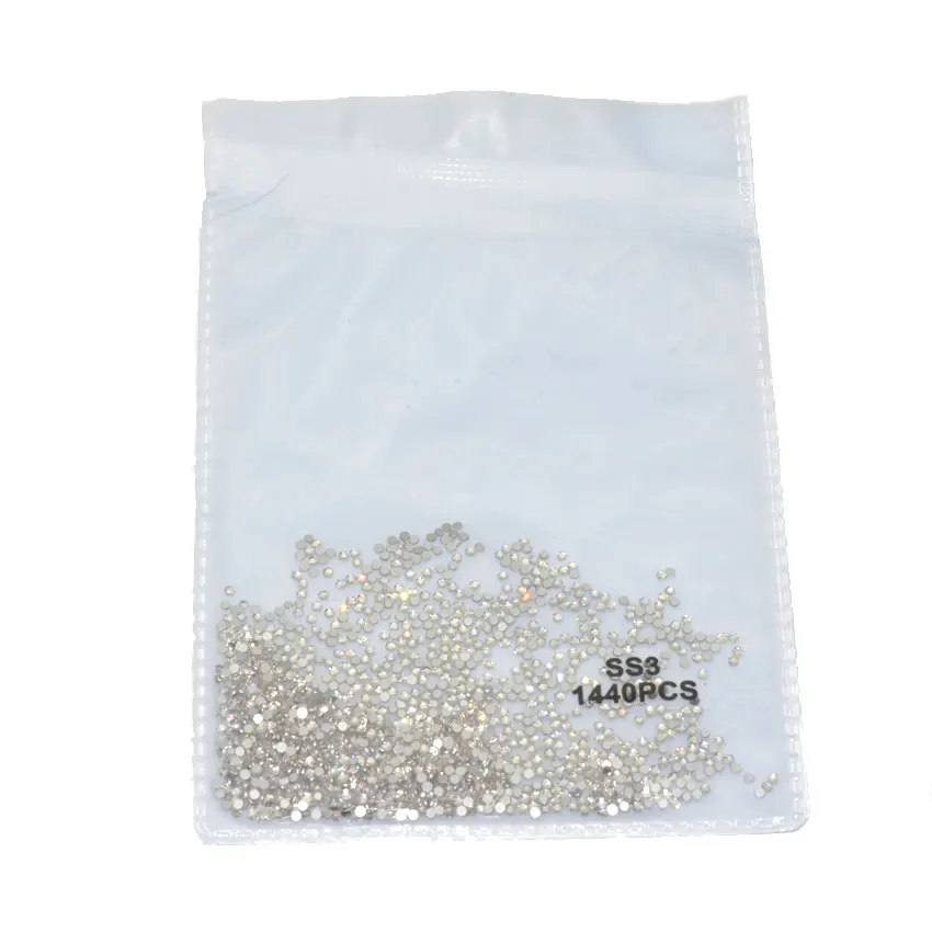 SS31440pcs clear Хрустальные Стразы AB для дизайна ногтей, украшения для дизайна ногтей, стеклянные стразы для маникюра 1,3-6 мм 1440 шт - Цвет: SS31440pcs clear