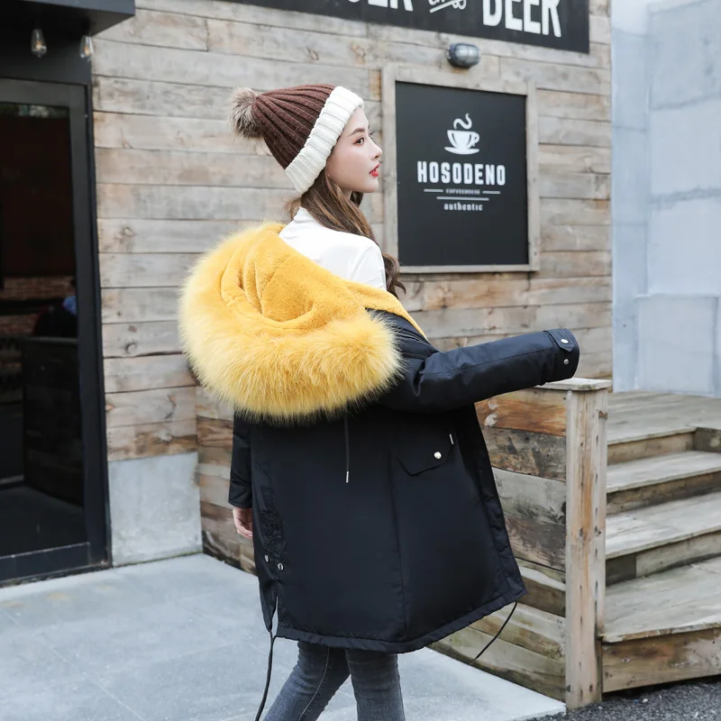 Женское зимнее пальто с большими карманами размеры до 6XL | Женская одежда