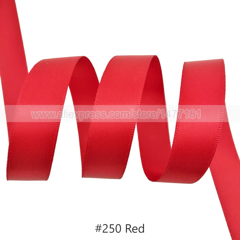 250 Red 25 Yards) 6 9 16 25 38 50 мм атласная лента Двусторонняя лента высокого качества полиэстер Двусторонняя лента банты изготовление тканей - Цвет: 250 Red