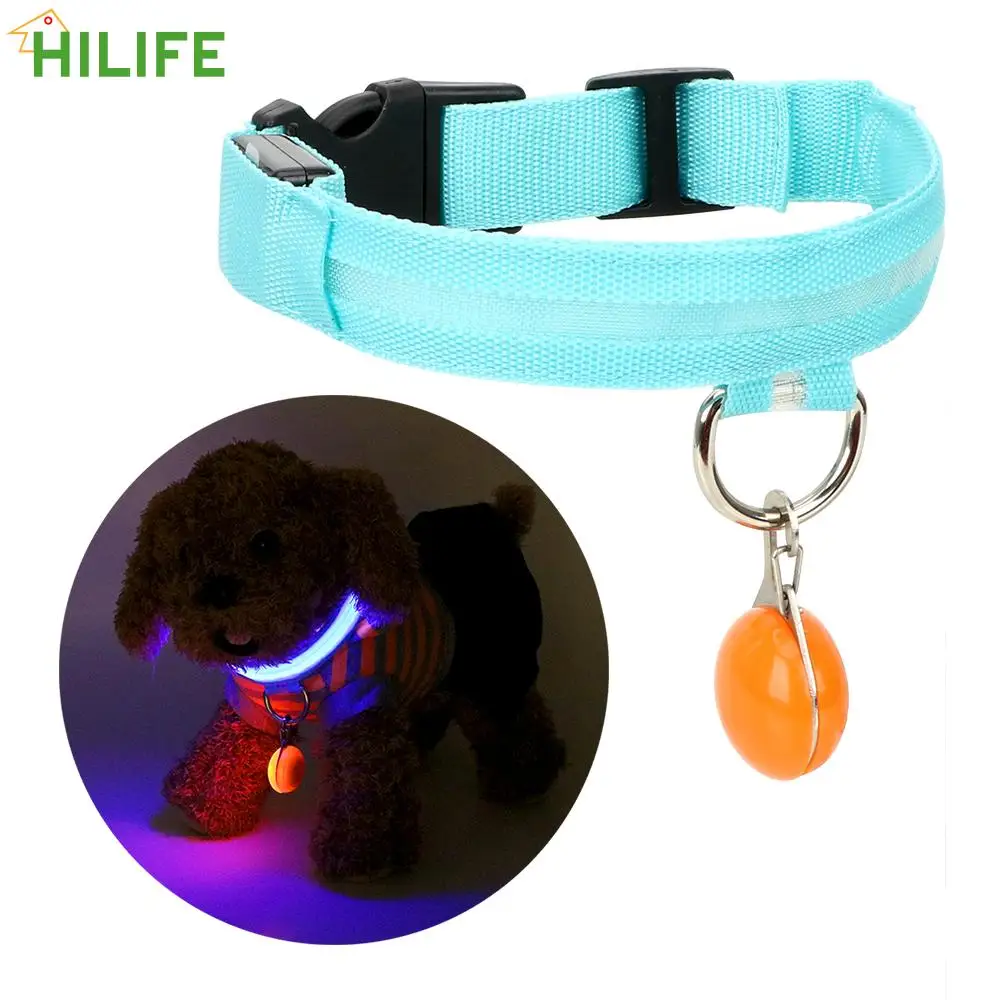 

LED Pet Dog Collar Dog Flashing Leash Pet Supplies Glow In The Dark Nylon Night Safety Dog Flashing Leash Blue Green