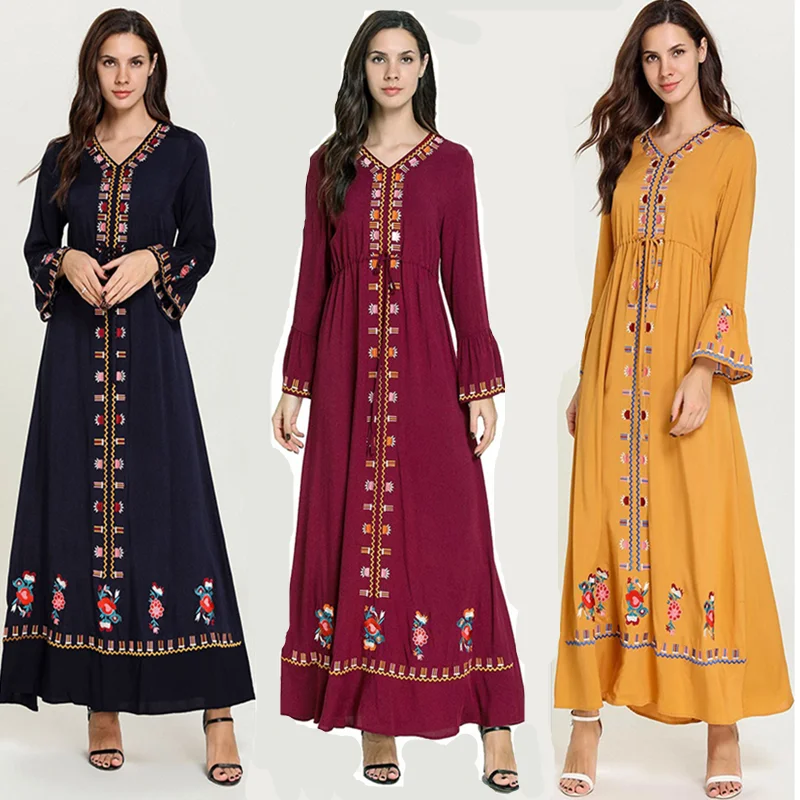 Плюс размер красный абайя Кафтан Дубай Турция исламский Арабский мусульманский